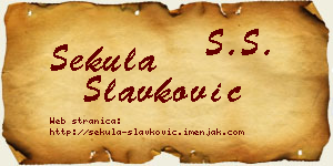 Sekula Slavković vizit kartica